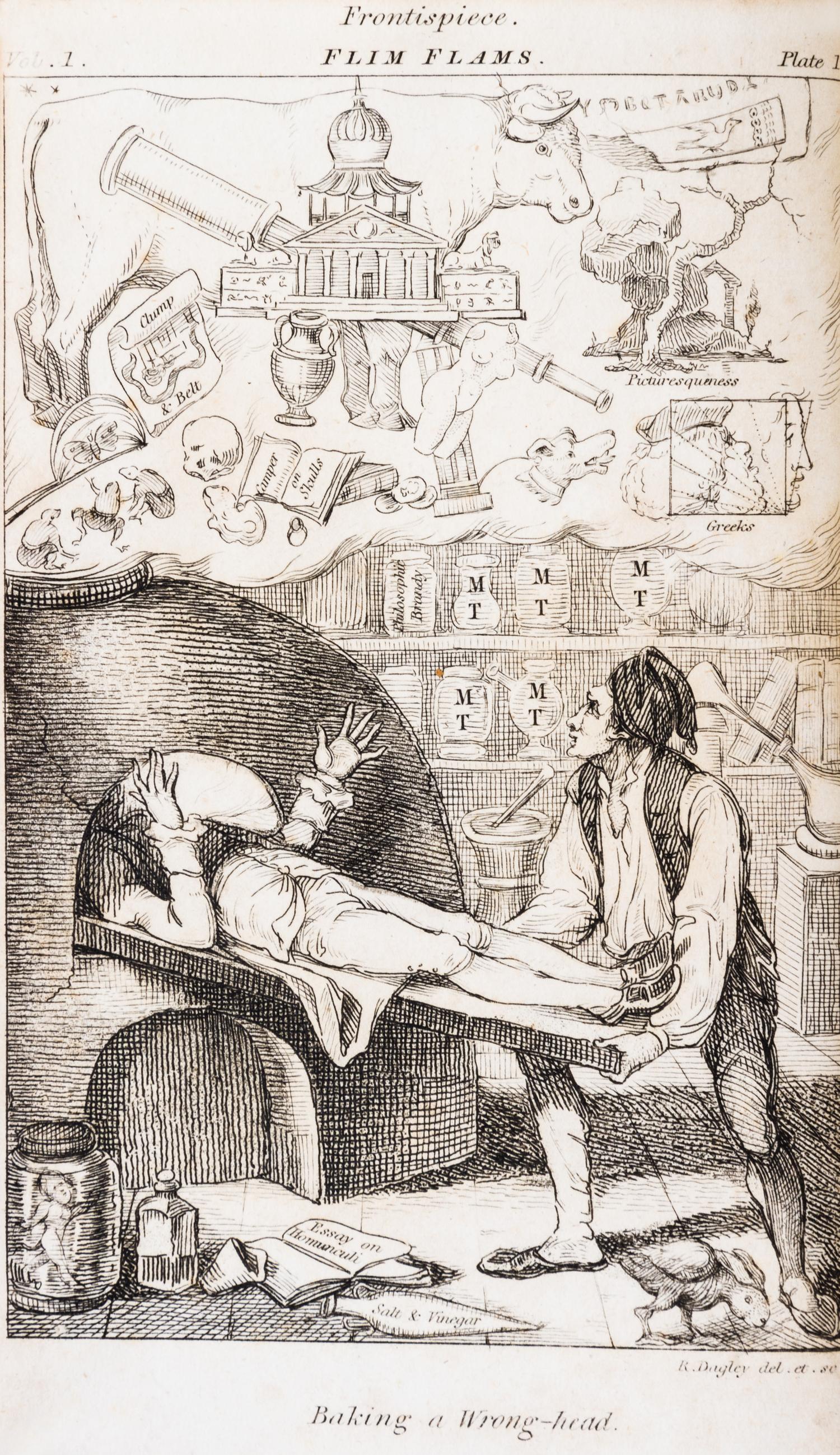[D'ISRAELI, ISAAC] Flim-Flams!... London, 1806. 3 vols. Second edition, with 11 plates.