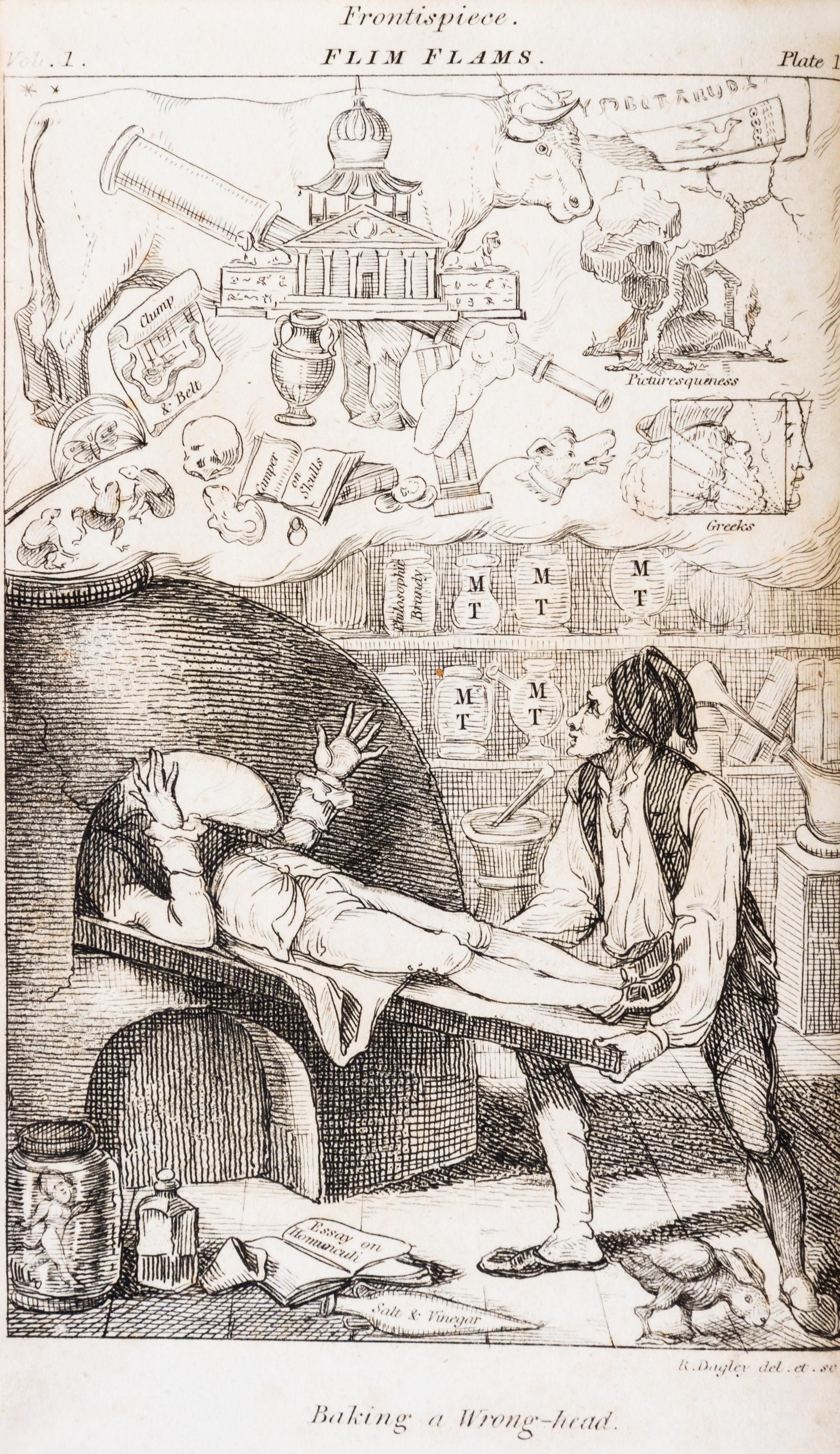 [D'ISRAELI, ISAAC] Flim-Flams!... London, 1806. 3 vols. Second edition, with 11 plates.
