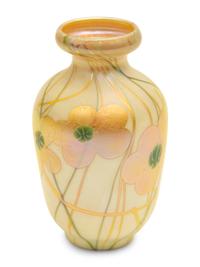 A Quezal Iridescent Glass Vase