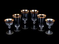A Set of Gilt Decorated Stemware