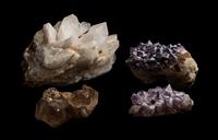 A Group of Four Large Quartz and Amethyst Specimens