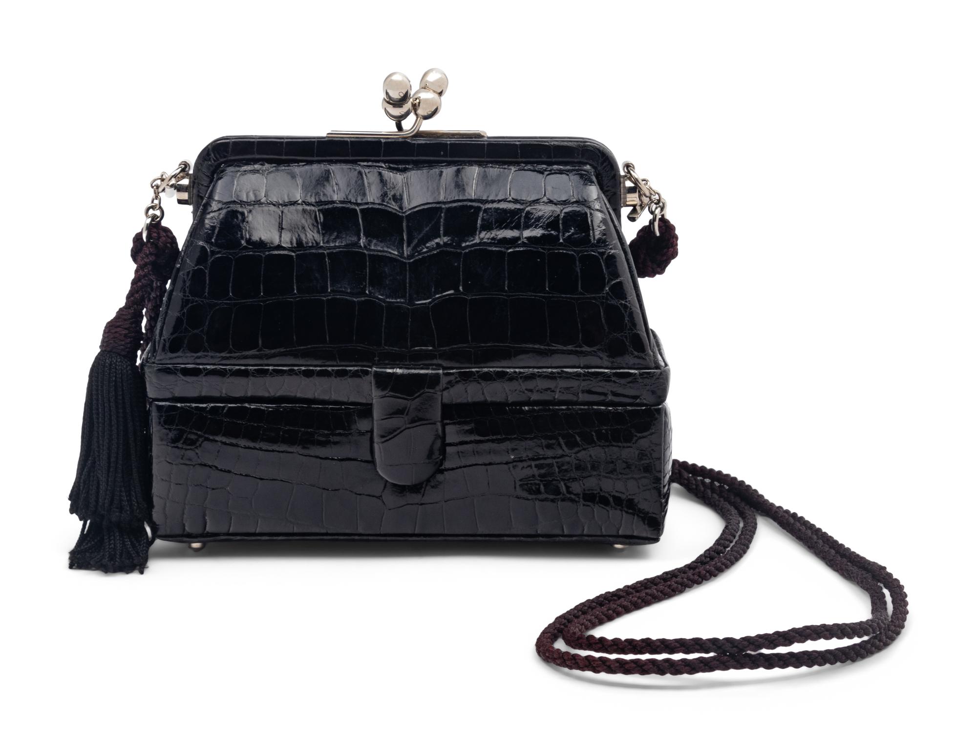Judith Leiber Black Alligator Bag
