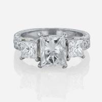 A platinum and diamond ring