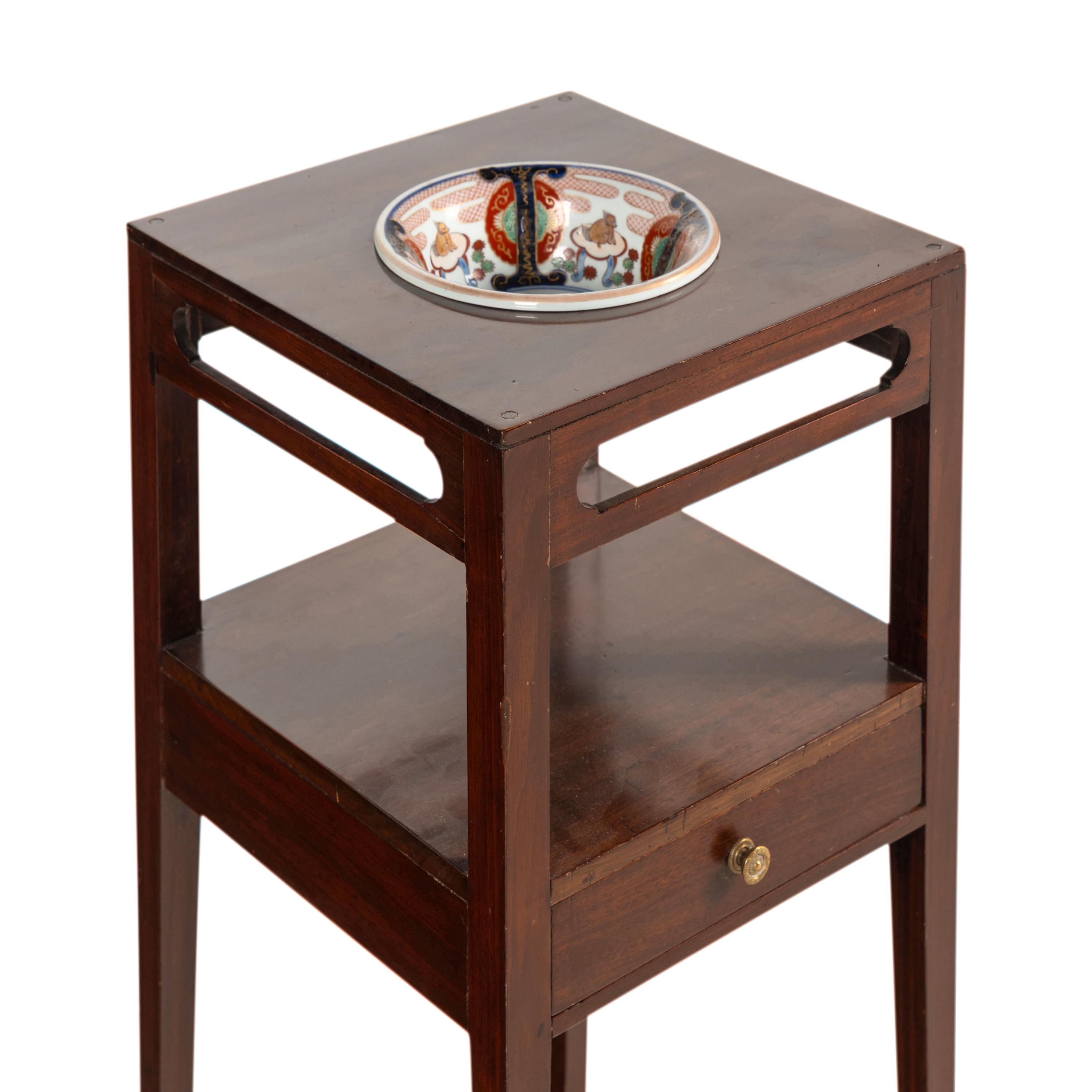 A Mahogany Wash Stand and Chinese Porcelain Bowl