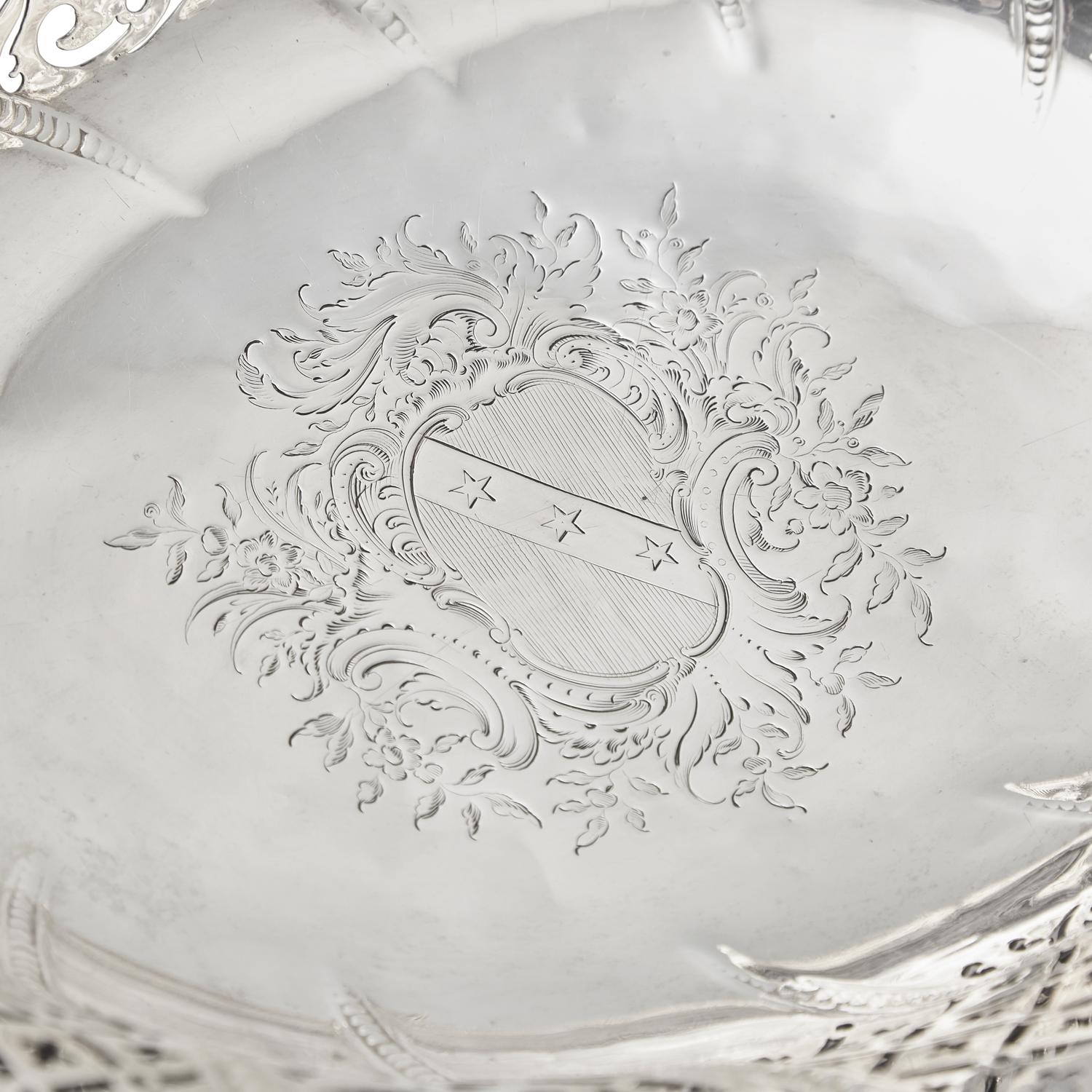 A George III Pierced and Engraved Silver Cake Basket