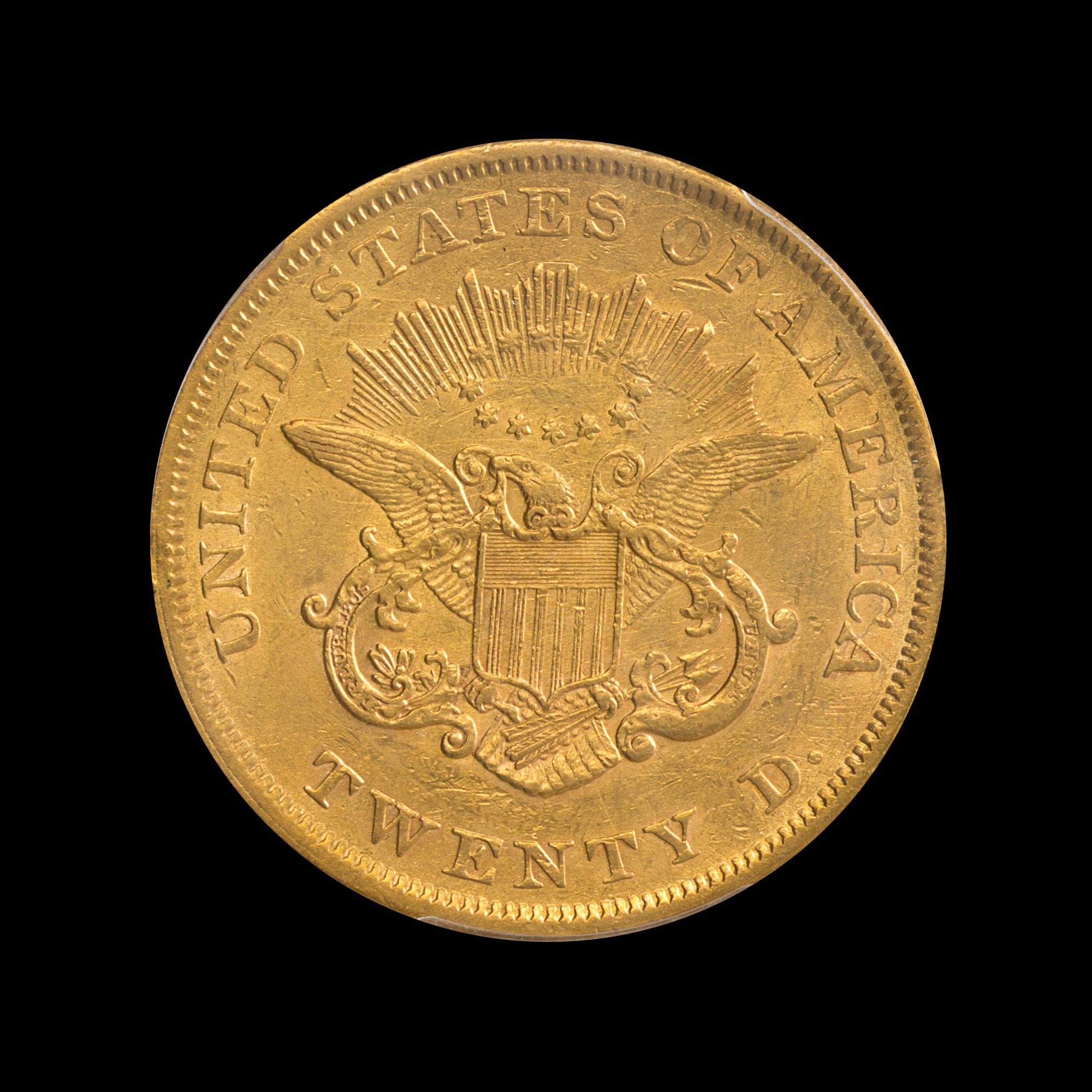 A United States 1853/'2' Liberty Head $20 Gold Coin