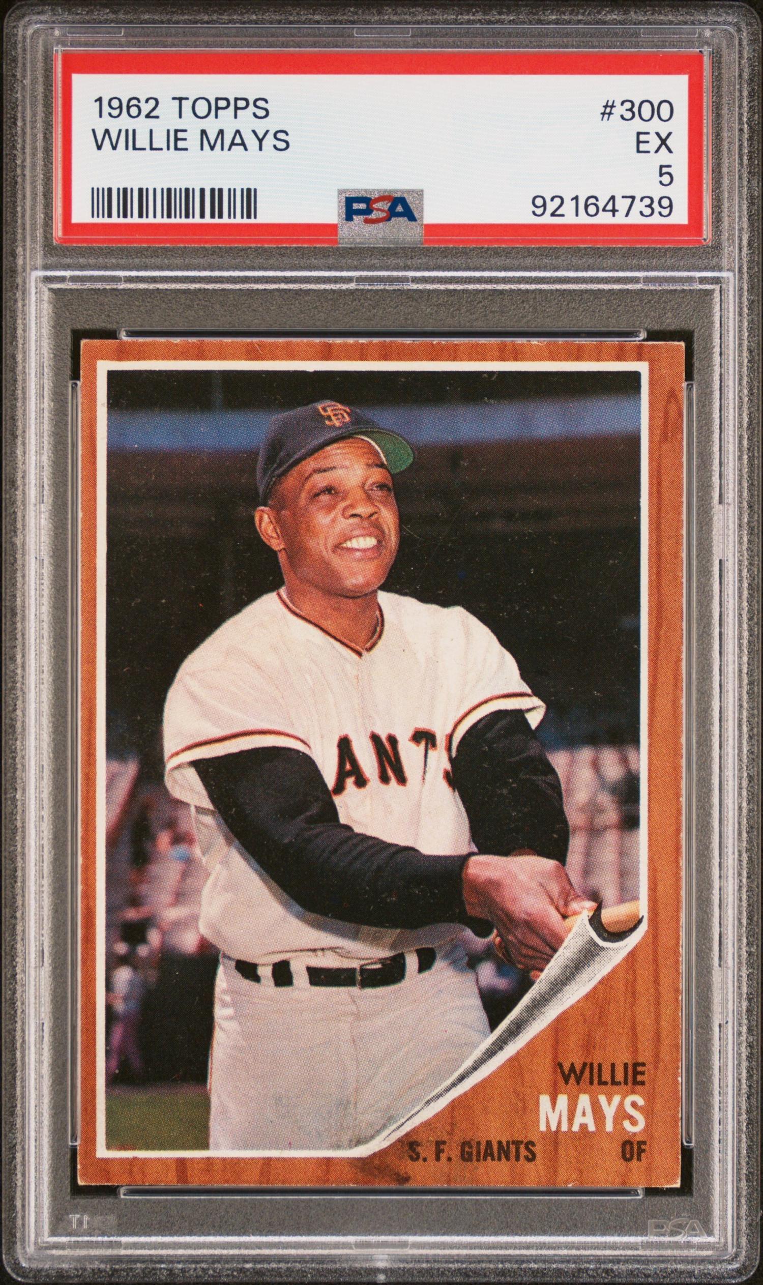 A 1962 Topps Willie Mays Baseball Card No. 300 (PSA 5 EX)