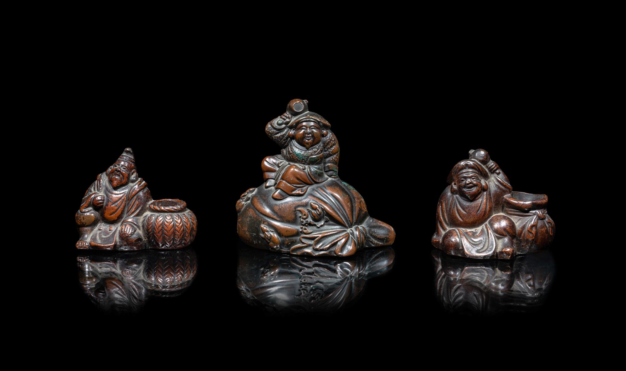 Three Japanese Figural-Form Scholar's Objects