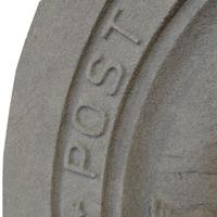 A Carved Limestone Roundel from a Chicago, IL. Post Office Building 37" W x 6" D x 39.5" H — United States, 20th Century