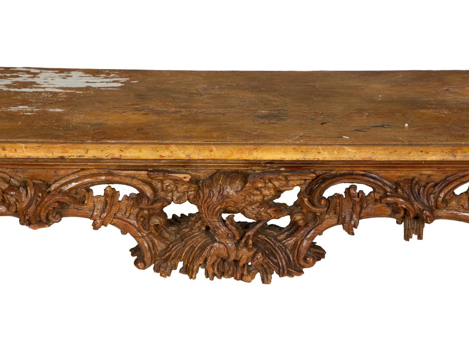 An Italian Carved and Stained Pine Console Table