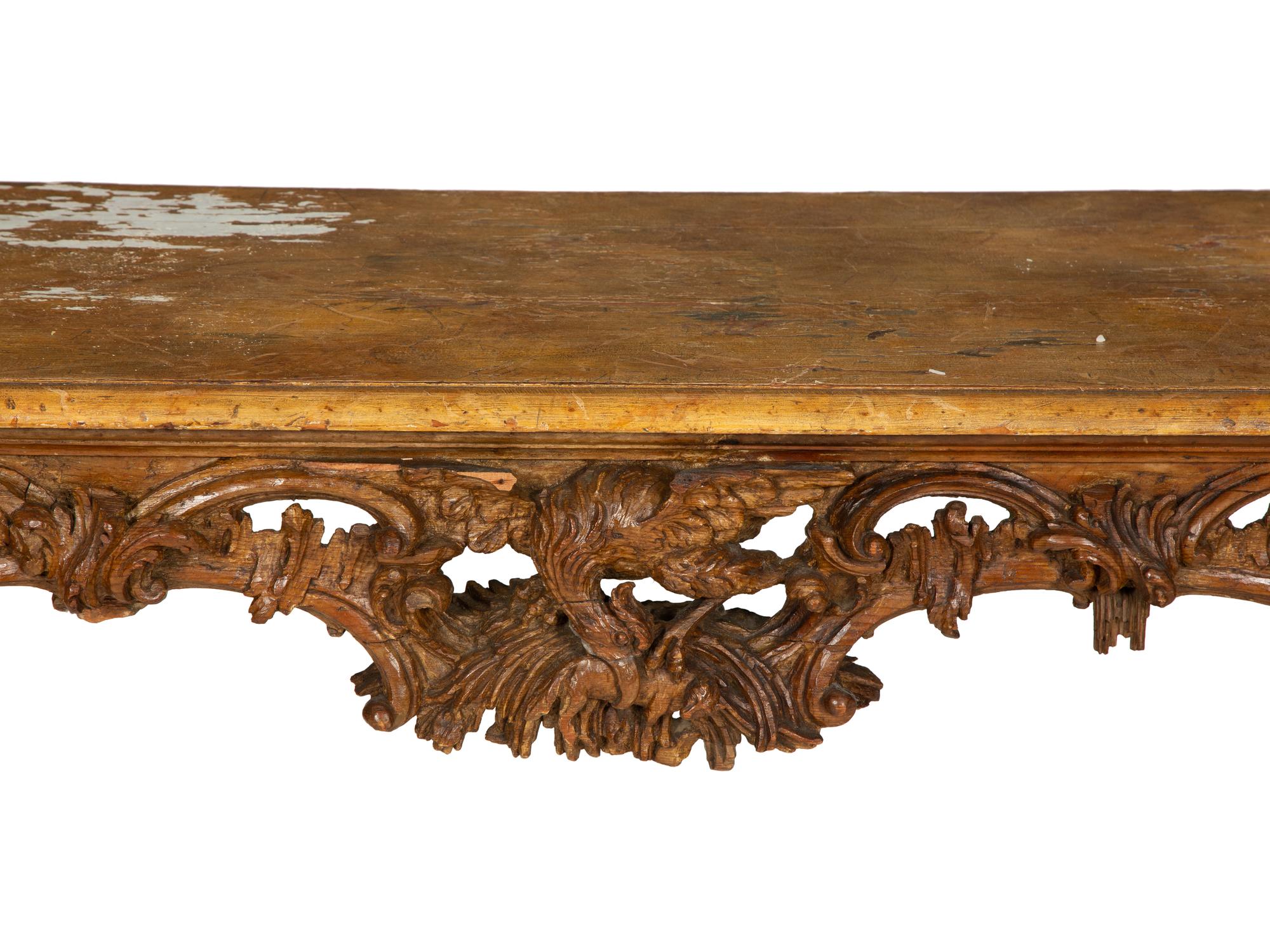 An Italian Carved and Stained Pine Console Table