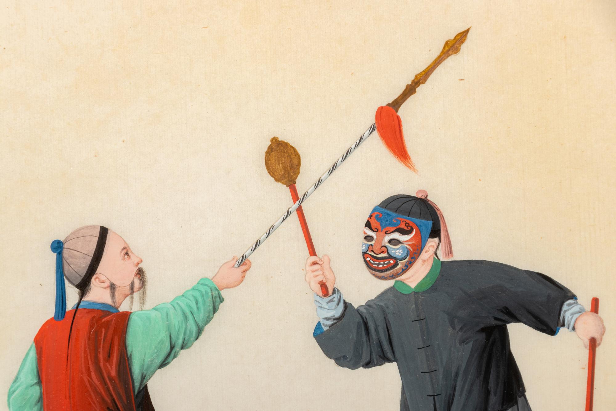 A Group of Six Chinese Export Pith Paintings