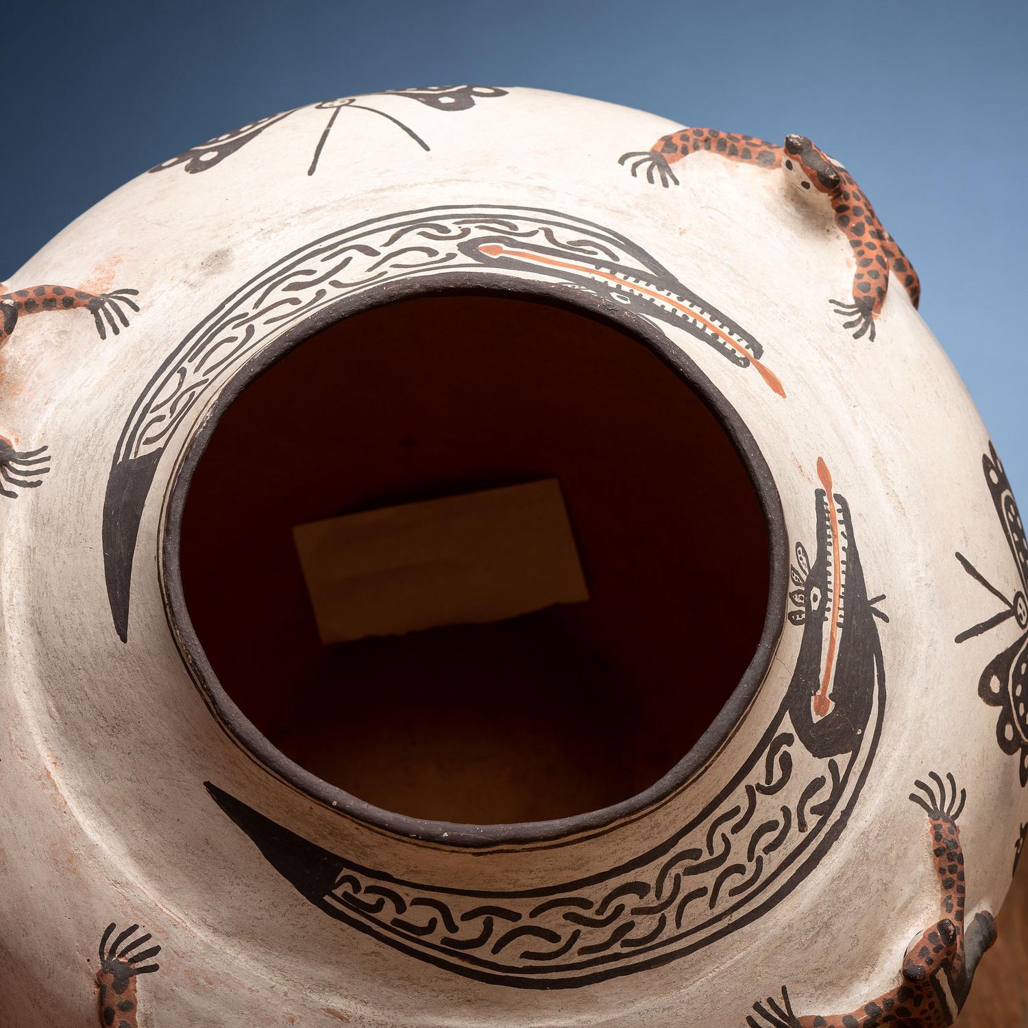 Zuni Polychrome Pottery Frog Jar