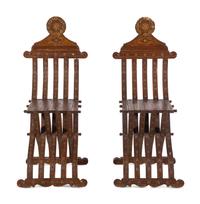 A Pair of Syrian Bone-Inlaid Chairs