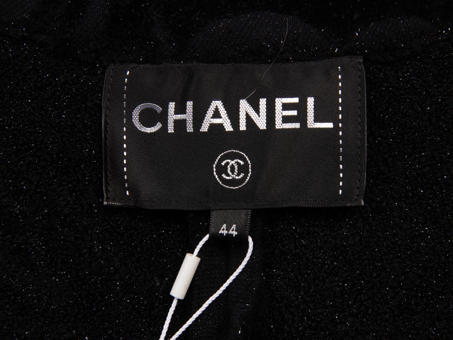 Chanel, Black Cut Terrycloth Jacket
