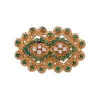 YELLOW GOLD, EMERALD AND DIAMOND SET
