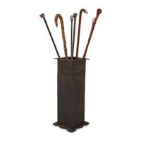 Seven Walking Sticks and a Cast Metal Umbrella Stand