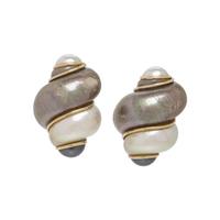 MAZ, SHELL AND CULTURED PEARL EARCLIPS