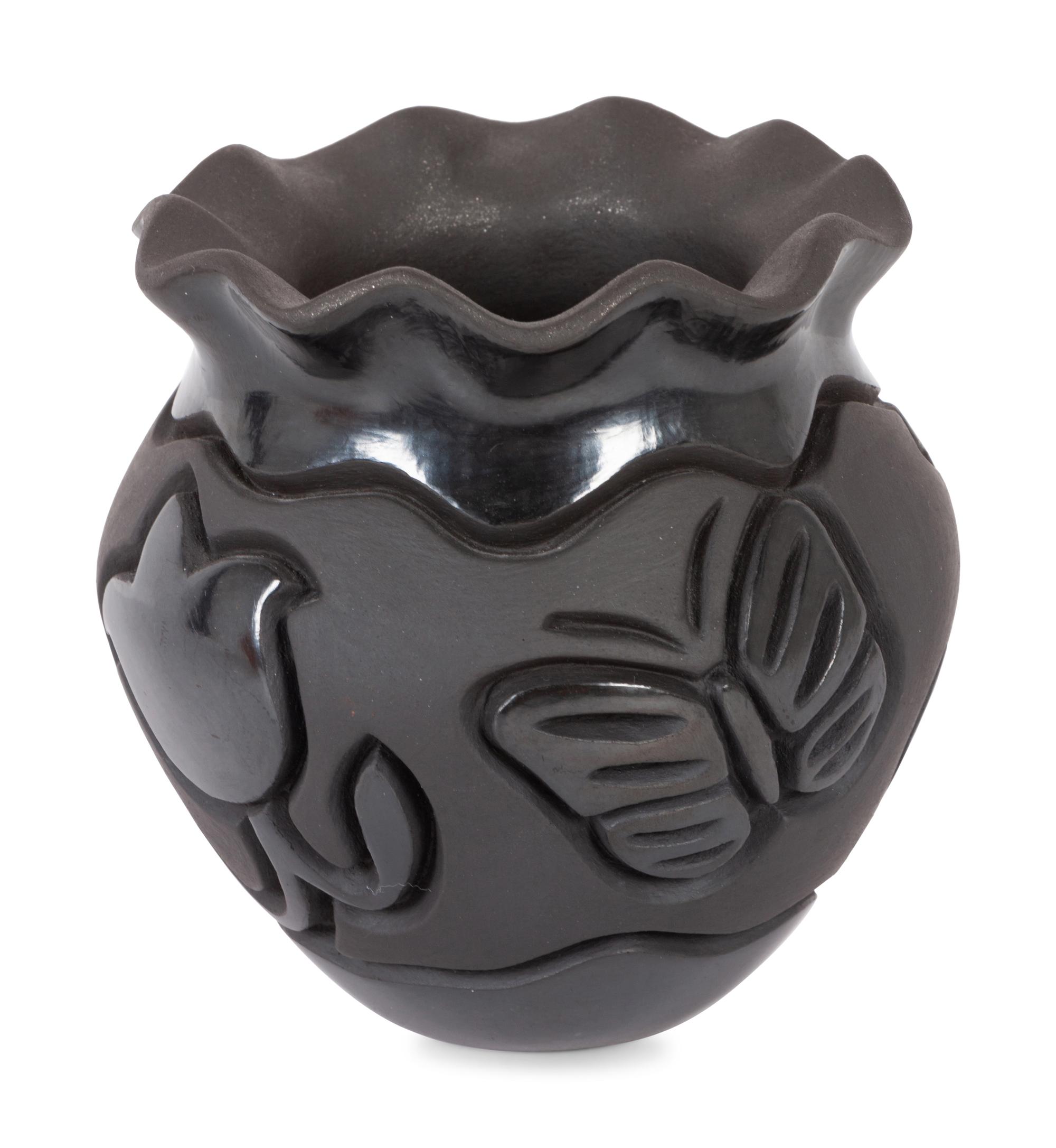 Carved Jar, with Butterflies and Tulips