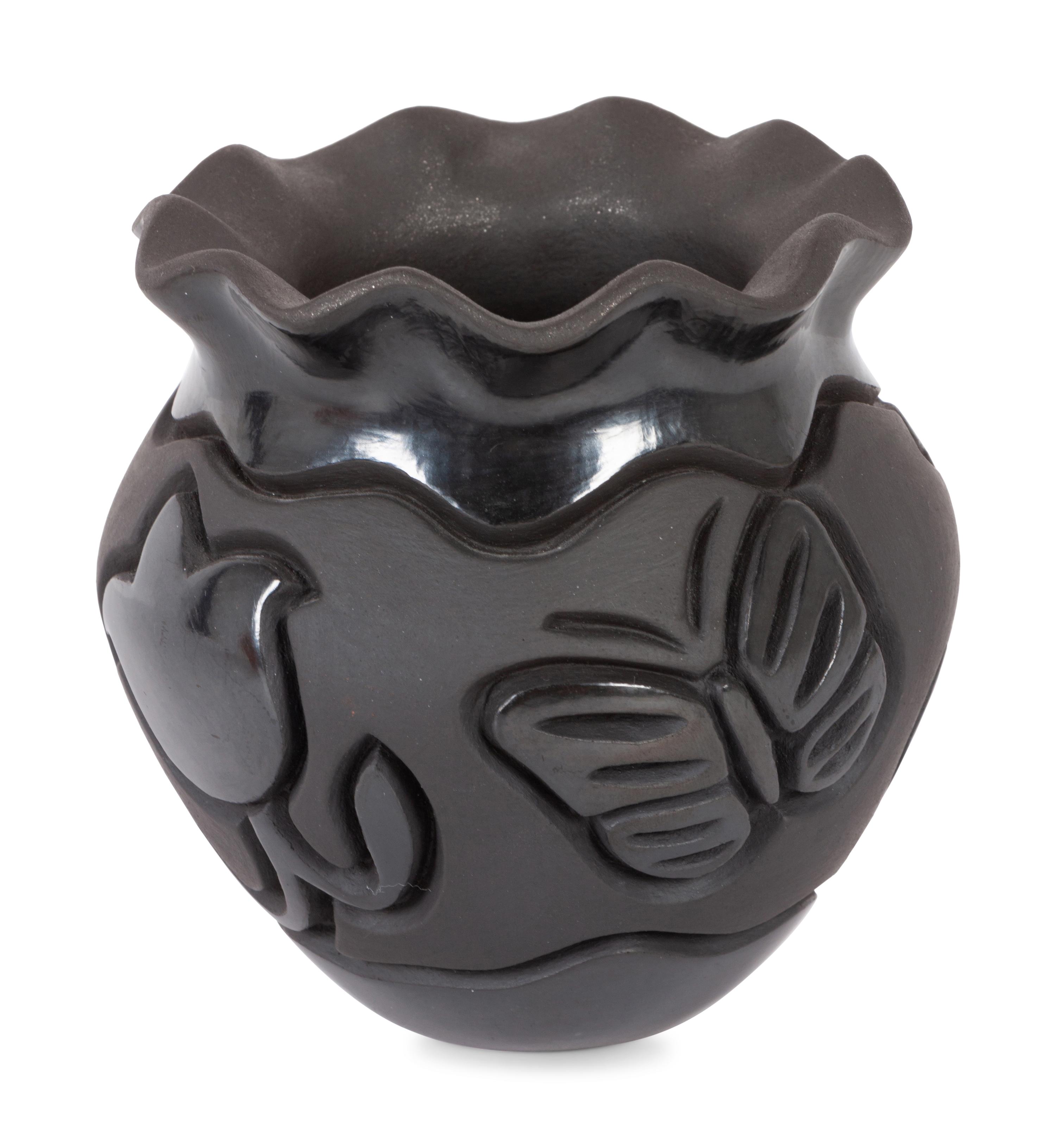 Carved Jar, with Butterflies and Tulips
