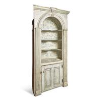 A Chippendale Blue-Painted Pine Corner Cupboard