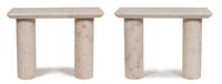 A Pair of Modern Marble Console Tables Height 36 x width 47 x depth 20 inches. — 20TH CENTURY