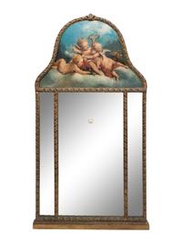 A Pair of Continetal Carved Giltwood Trumeau Mirrors — 19TH CENTURY