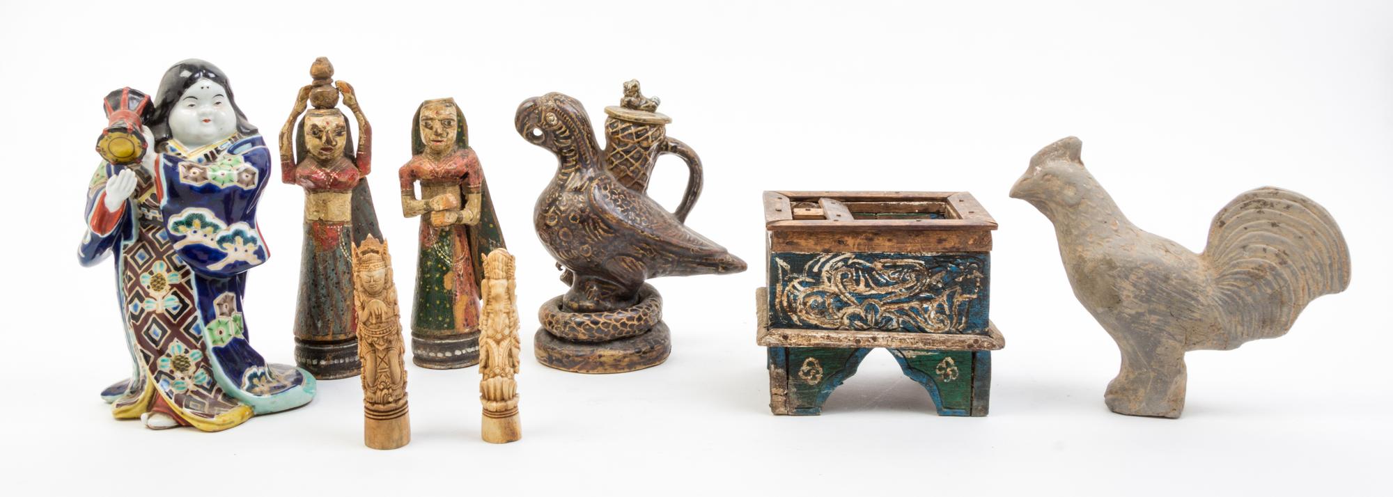 A Collection of Decorative Articles Height of first 8 inches.