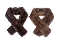 Two J. Mendel Knitted Sable Scarves