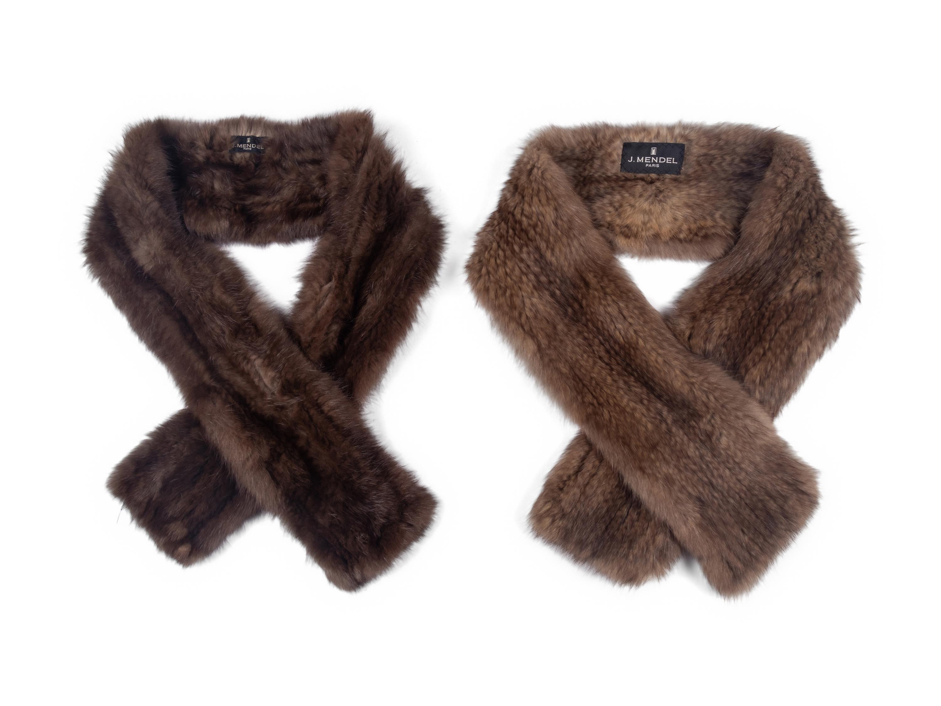 Two J. Mendel Knitted Sable Scarves