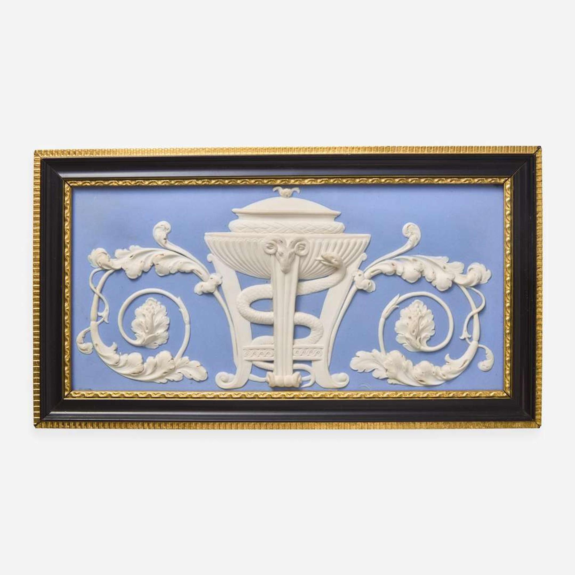 A Wedgwood Solid Blue Jasperware Architectural Plaque UK, late 19th century