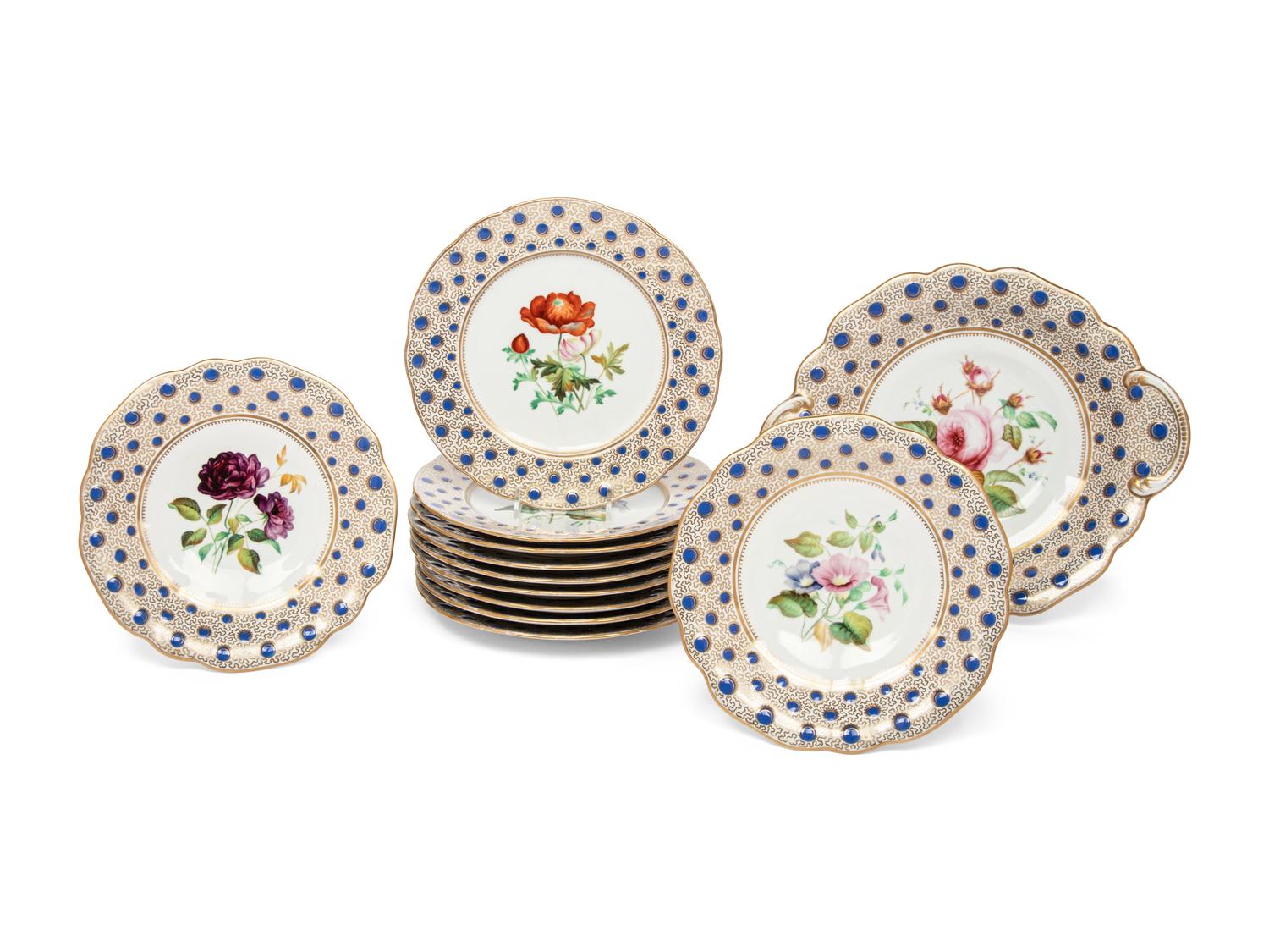 A Grainger Worcester Porcelain Dessert Service
