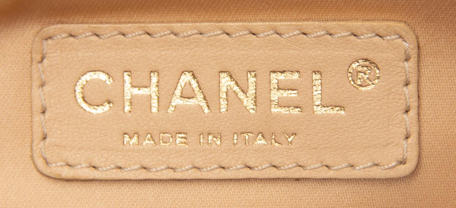 Chanel, Beige Patent Leather Rodeo Drive Tote