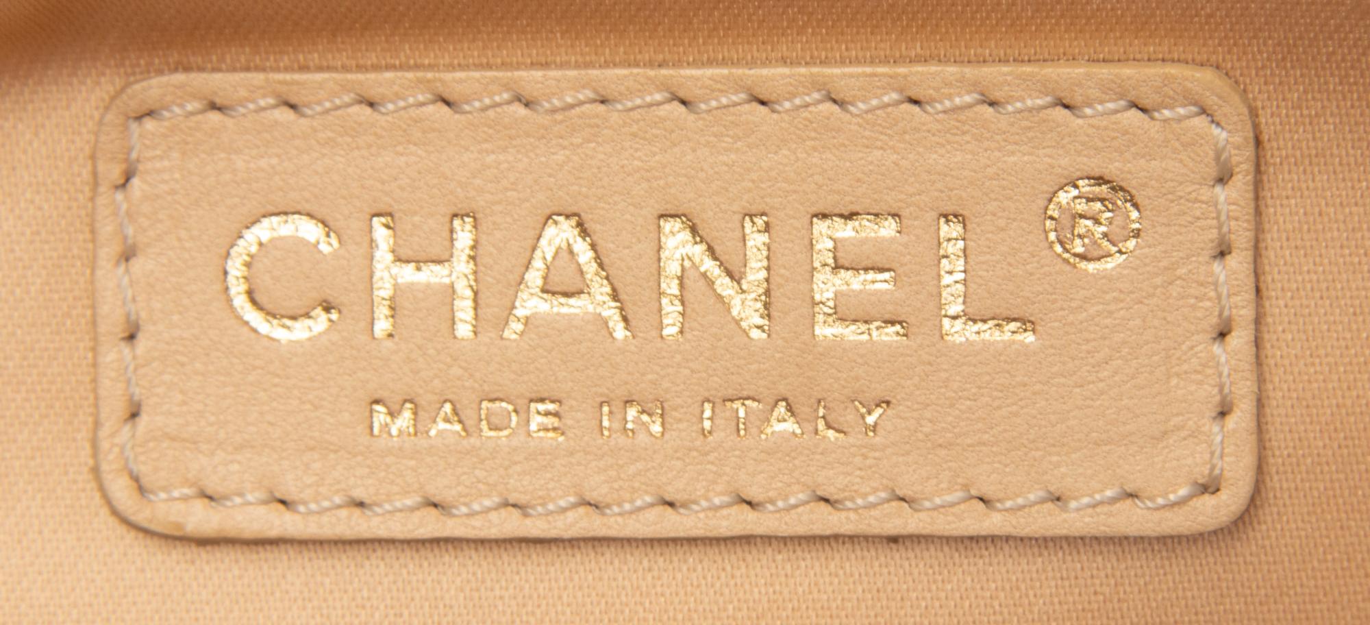 Chanel, Beige Patent Leather Rodeo Drive Tote