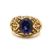 JANET YASEEN, YELLOW GOLD AND IOLITE RING