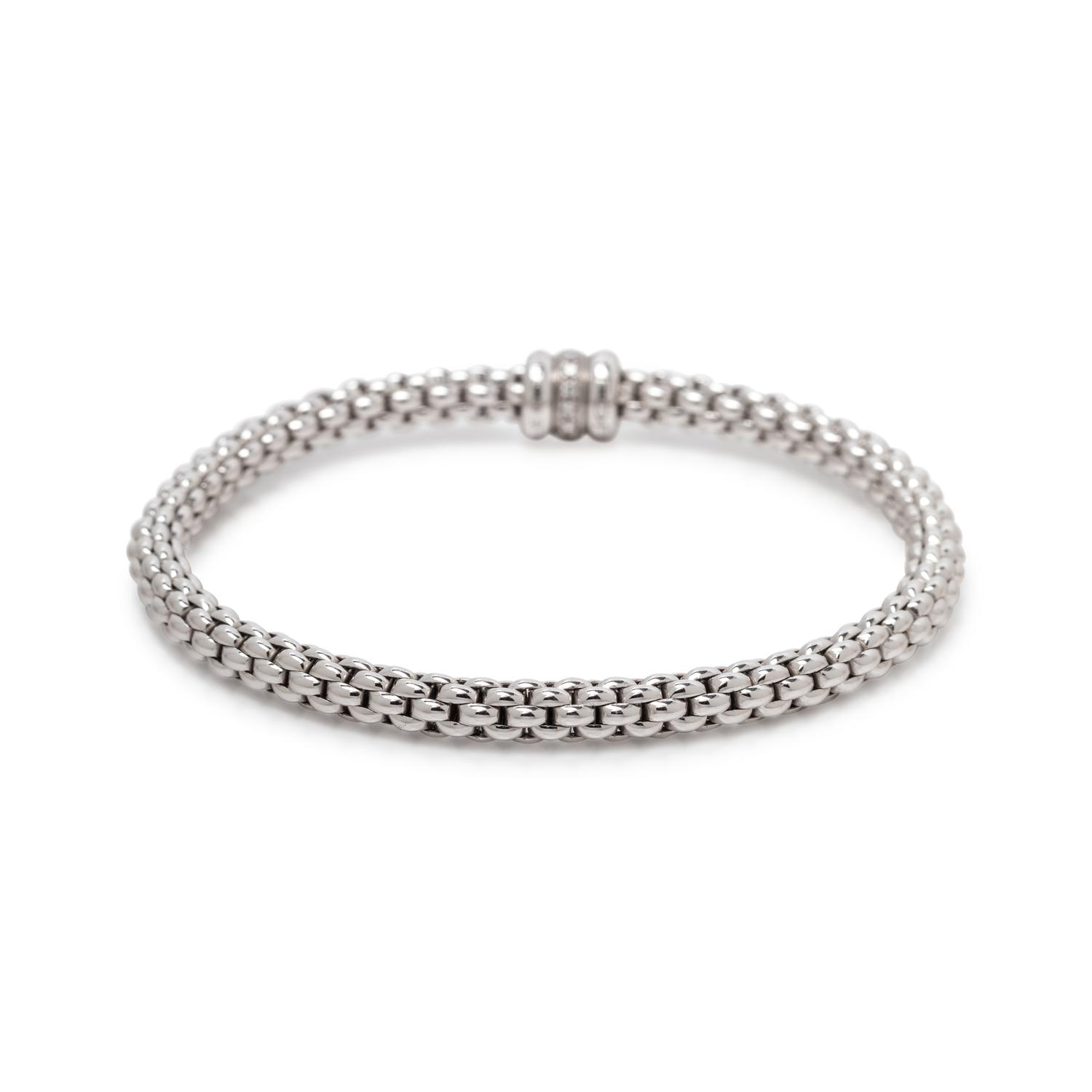 FOPE, WHITE GOLD AND DIAMOND 'FLEX IT' BRACELET