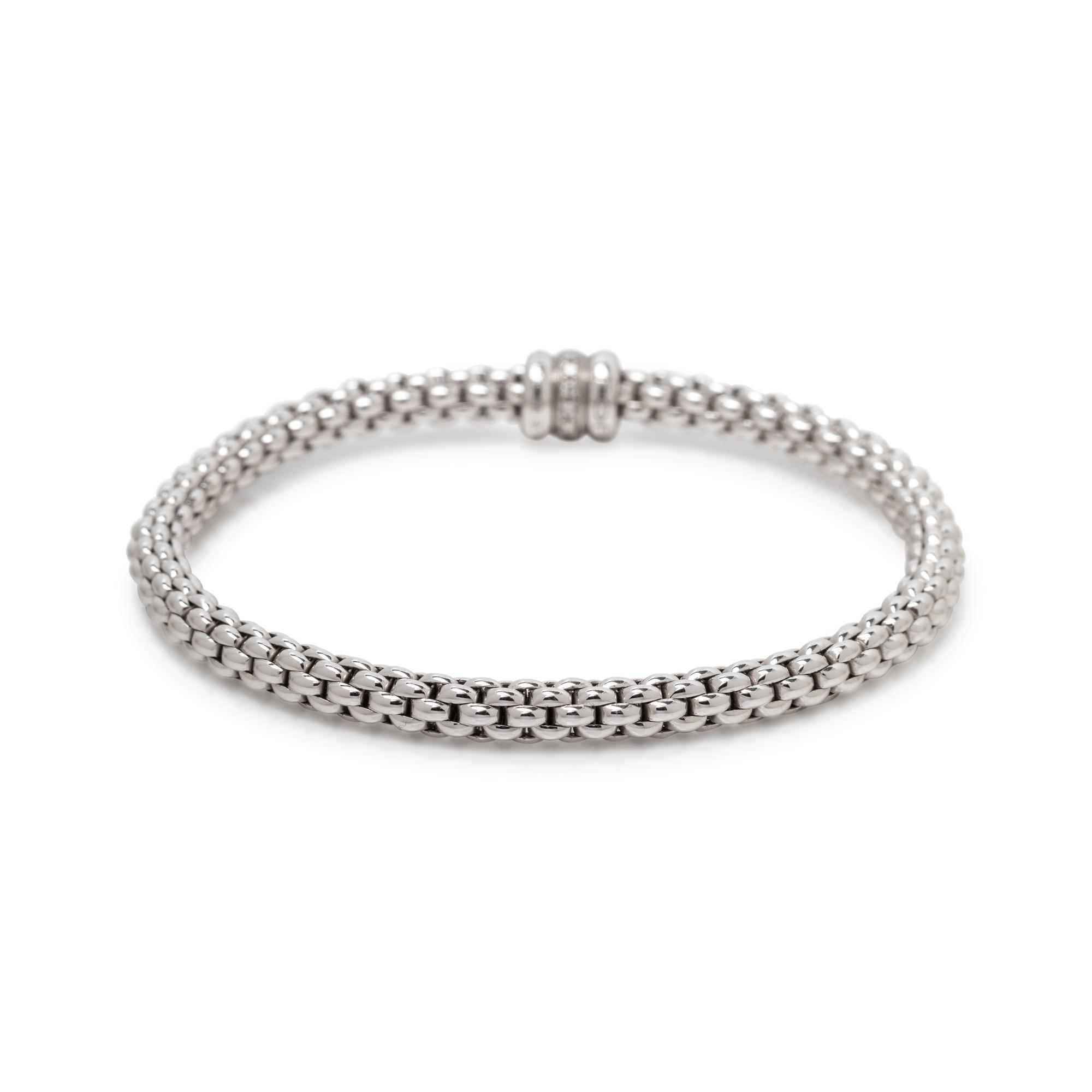 FOPE, WHITE GOLD AND DIAMOND 'FLEX IT' BRACELET