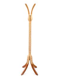 A Modern Carved and Painted Maple and Cherrywood Hat Stand