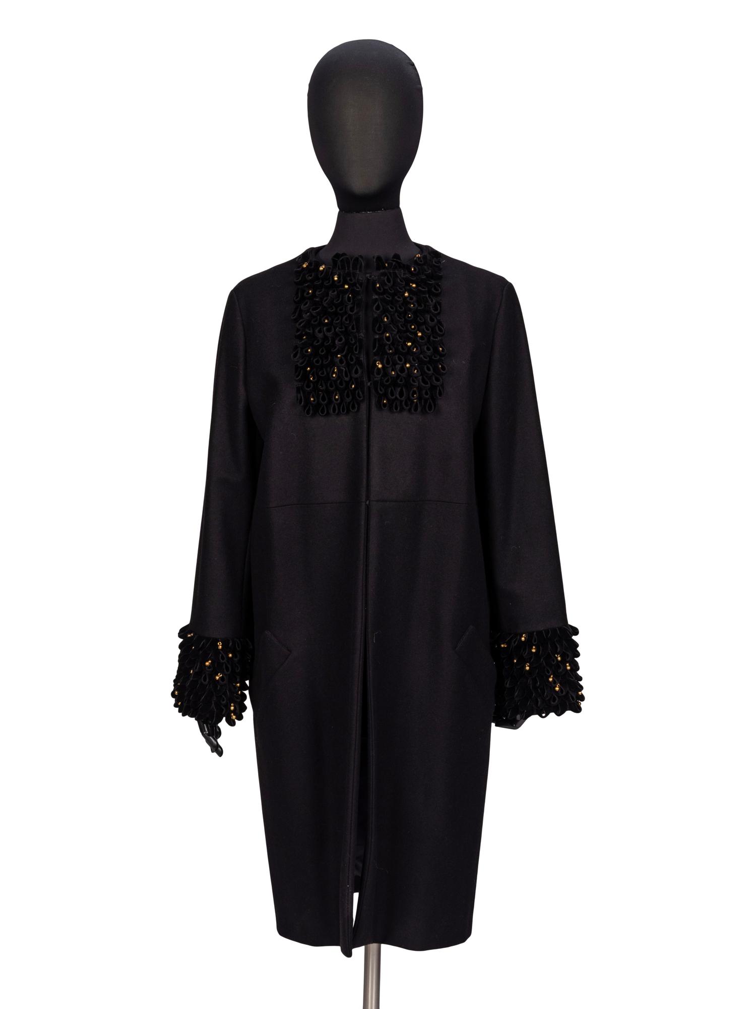 Stefano Pilati for Yves Saint Laurent Rive Gauche, Embellished Cashmere Coat