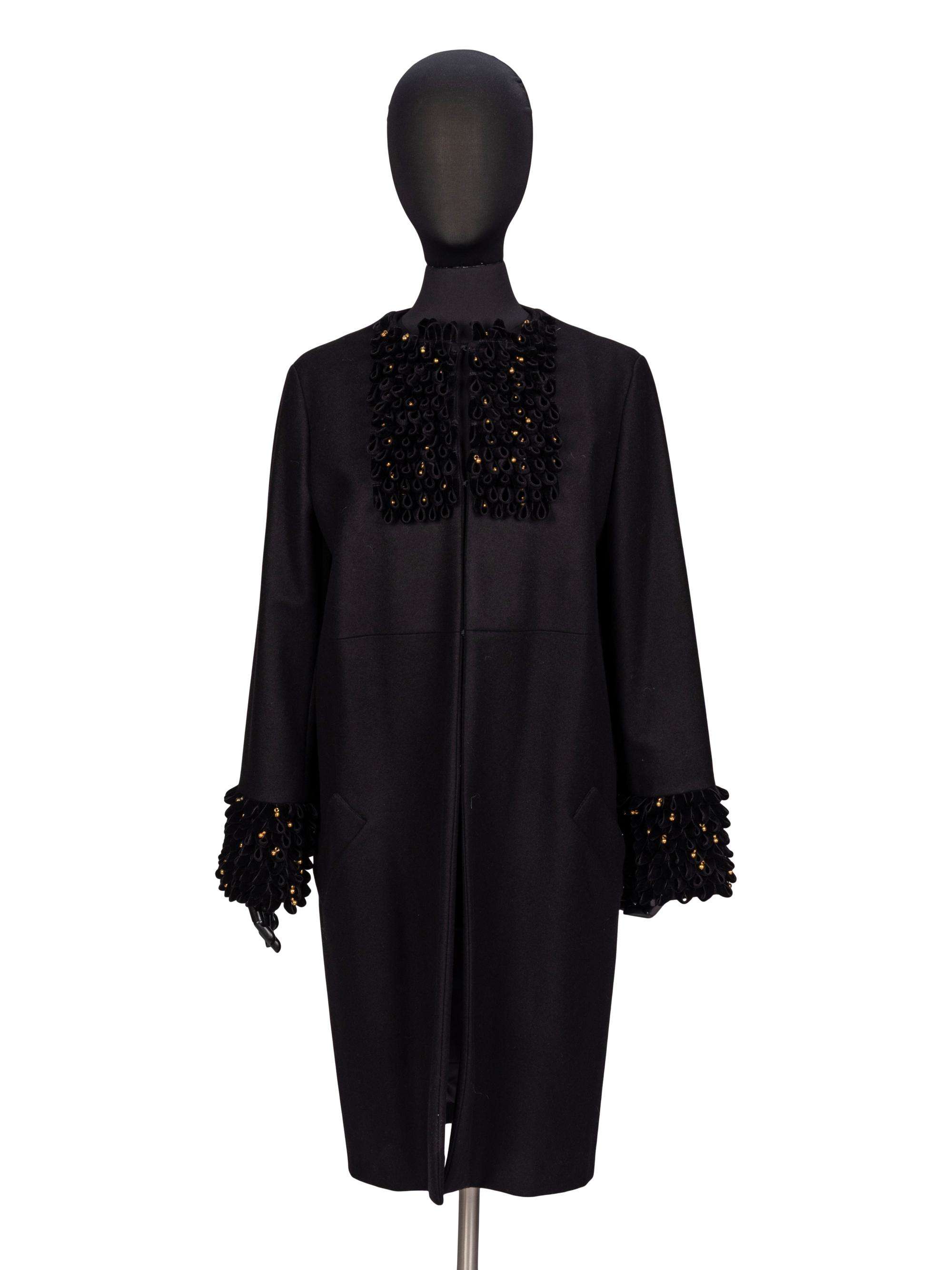 Stefano Pilati for Yves Saint Laurent Rive Gauche, Embellished Cashmere Coat