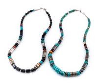Pair of Single-strand Necklaces, with Gold Accents