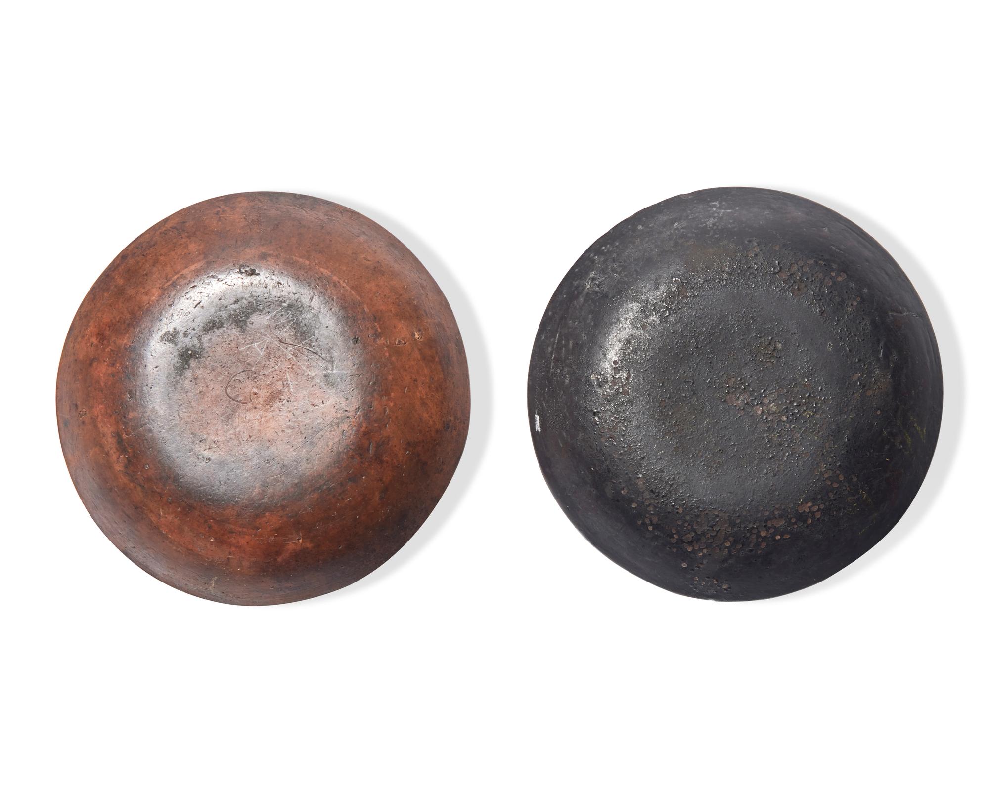 Two Small Glazed and Floral Slip-Decorated Redware Plates, Pennsylvania, 19th Century