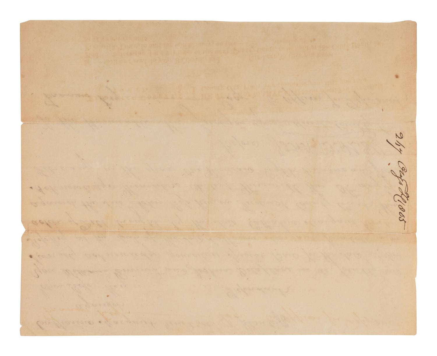 KEY, Francis Scott (1779-1843). Document signed ("Francis Key"), Frederick County [Maryland], February 1805.