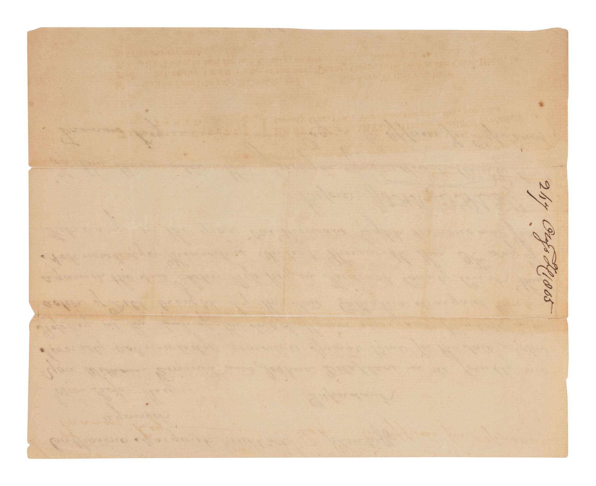 KEY, Francis Scott (1779-1843). Document signed ("Francis Key"), Frederick County [Maryland], February 1805.