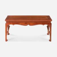 A Chinese Ming dynasty style carved hardwood low table 明式硬木矮方桌