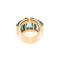 YELLOW GOLD AND BLUE TOPAZ RING