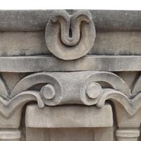 Six Monumental Limestone Columns from the Chicago Mercantile Exchange Building, designed by Chicago architect Alfred Alschuler 45.5" W — United States, Circa 1927