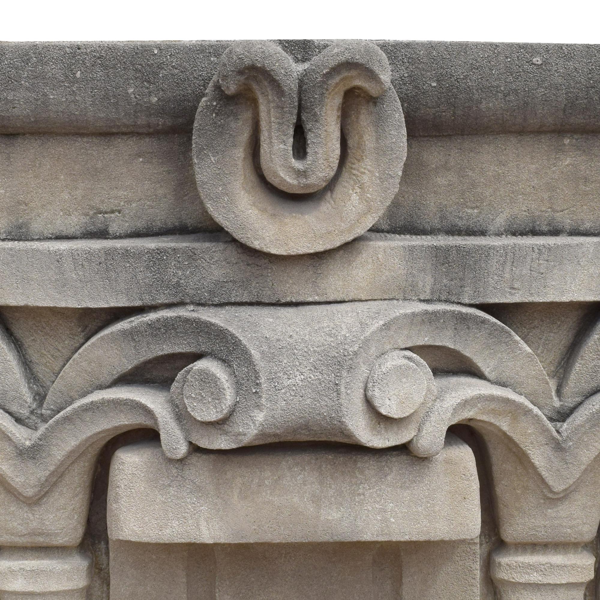 Six Monumental Limestone Columns from the Chicago Mercantile Exchange Building, designed by Chicago architect Alfred Alschuler 45.5" W — United States, Circa 1927