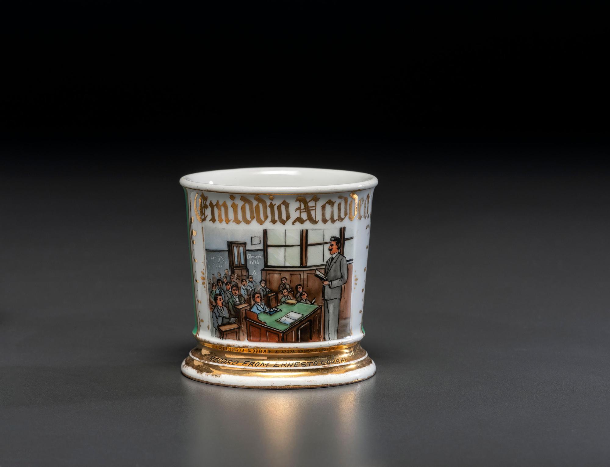 A Teacher's Porcelain Occupational Shaving Mug