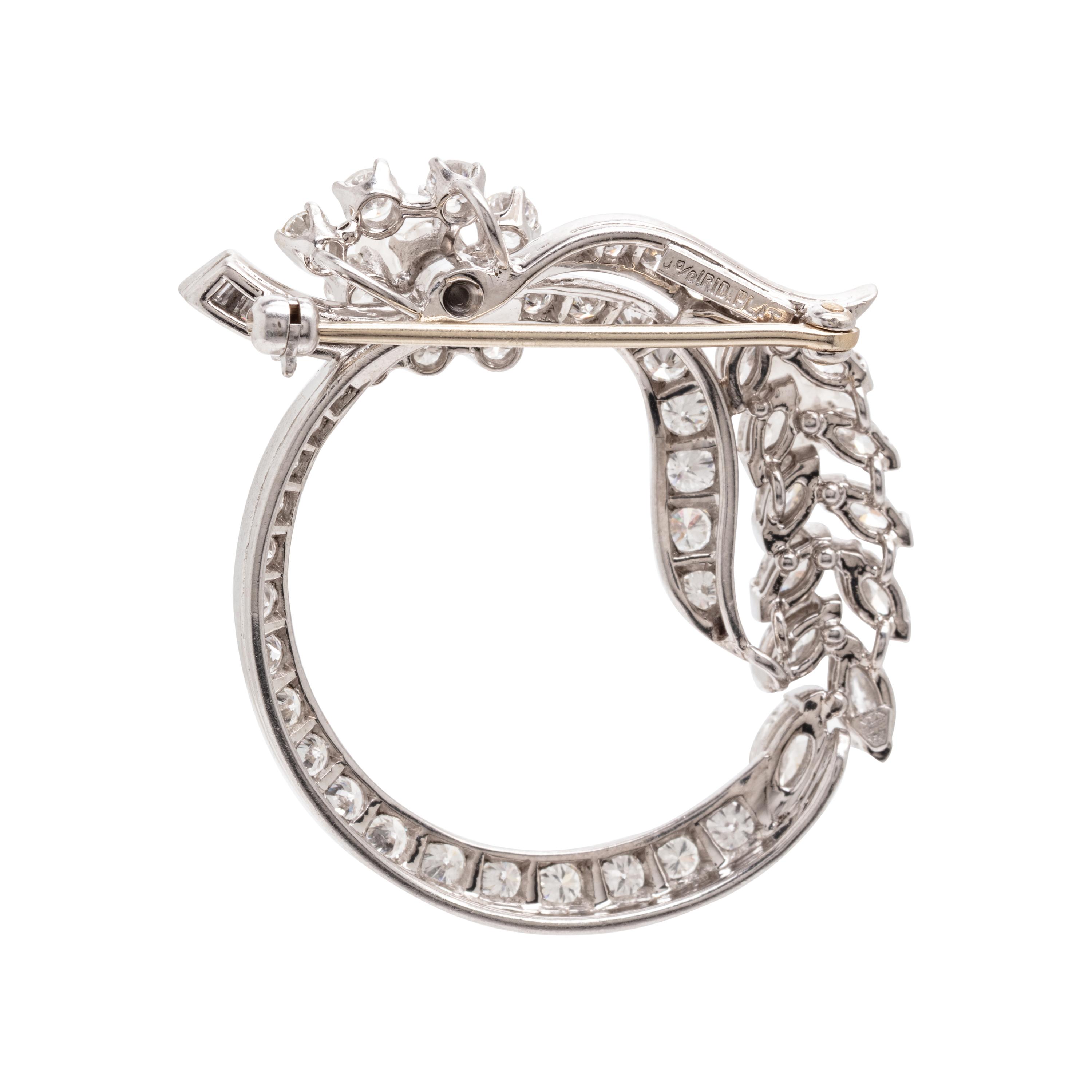 Diamond and Platinum Pendant Brooch